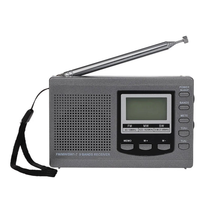 FM/AM/SW Radio Multiband Digital Stereo Radio Receiver with Earphone Output Time Display Alarm Clock Function - 5