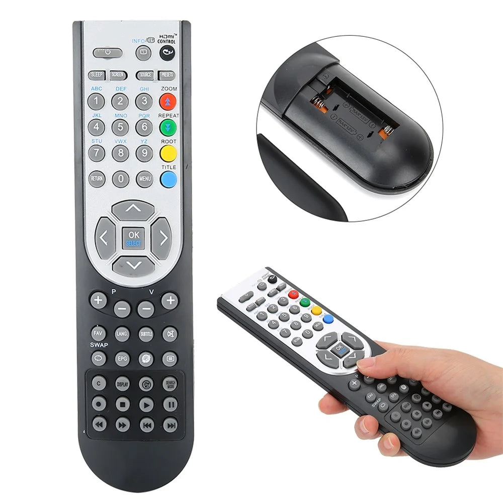 RC1900 Remote Control for Oki Hitachi Alba Celcus Luxor Grundig Sharp Jmb Telefunken Bush Techwood Akai Nevir Sanyo TV- Black - 2