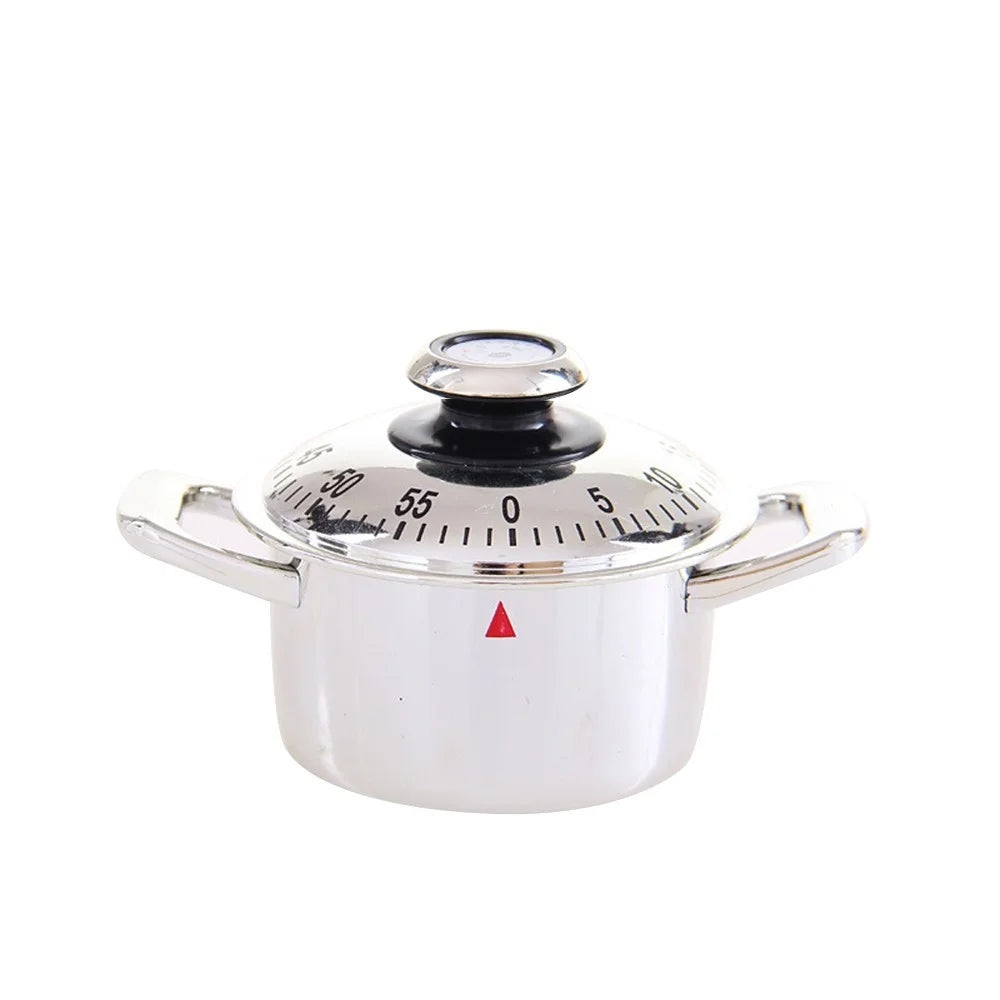 Stainless Steel Kitchen 60 Minutes Timer Clock Teapot Clockwork Cooking - Type 2 - 1