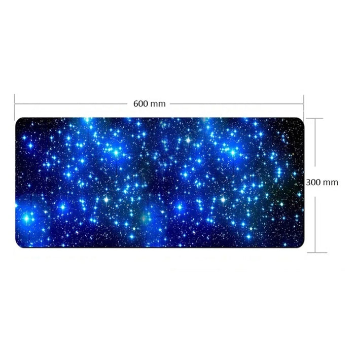 Starry Sky Picture Locking Edge Anti-Slip Gaming Mouse Pad Mat for PC Computer Laptop MackBook - Size: 600 x 300mm - 1