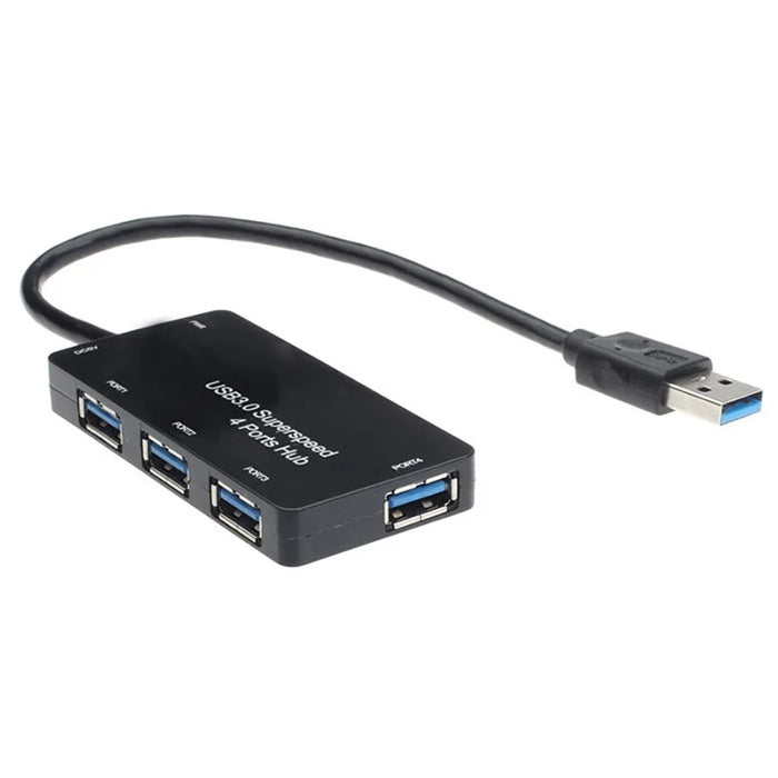 For PC Computer High-speed USB 3.0 Hub 4 Port Adapter Laptop Accessories - Black - 1