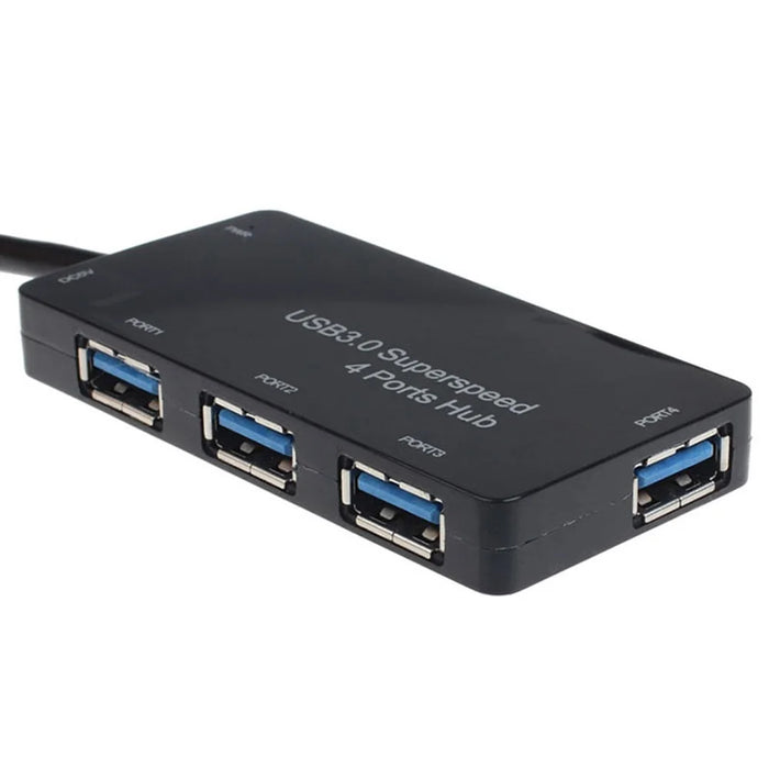For PC Computer High-speed USB 3.0 Hub 4 Port Adapter Laptop Accessories - Black - 6