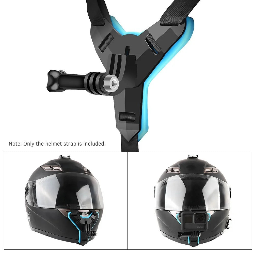 Universal Full Face Motorcycle Helmet Chin Mount Jaw Holder Strap for GoPro Hero 7/6/5/4/3 SJCAM SJ5000/6000/7000 DJI Osmo Action Etc. - 2