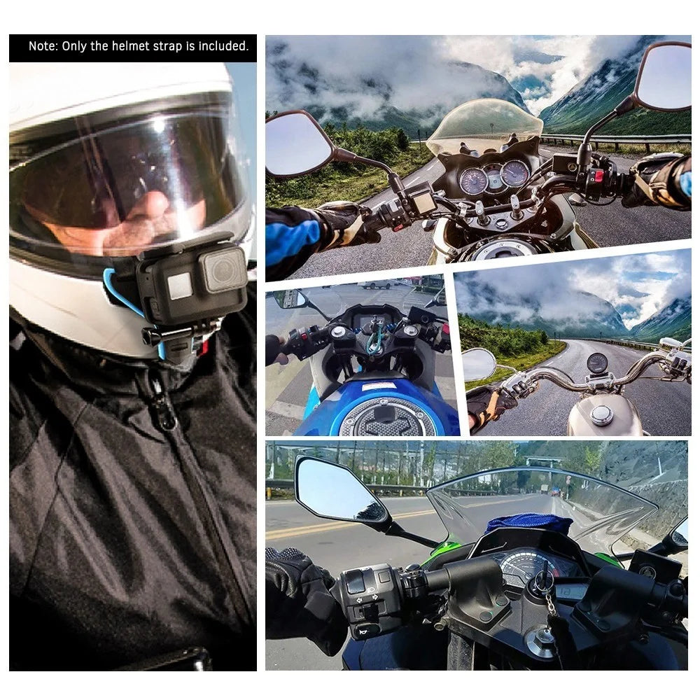 Universal Full Face Motorcycle Helmet Chin Mount Jaw Holder Strap for GoPro Hero 7/6/5/4/3 SJCAM SJ5000/6000/7000 DJI Osmo Action Etc. - 7