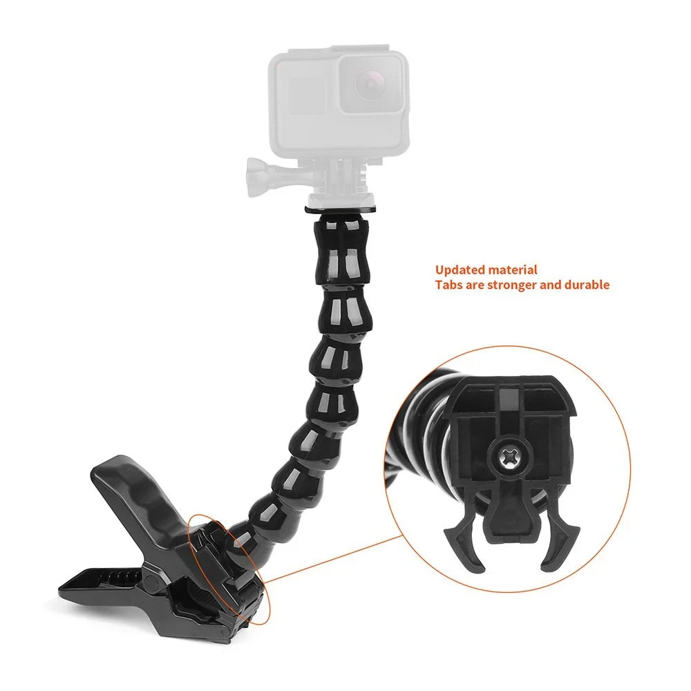 Flexible Action Camera Clamp Mount Adjustable Bracket Holder Stand for GoPro Hero 7/6/5/4 for SJCAM Xiaomi Yi 4K 4K+ Sports Cameras Accessories - 3