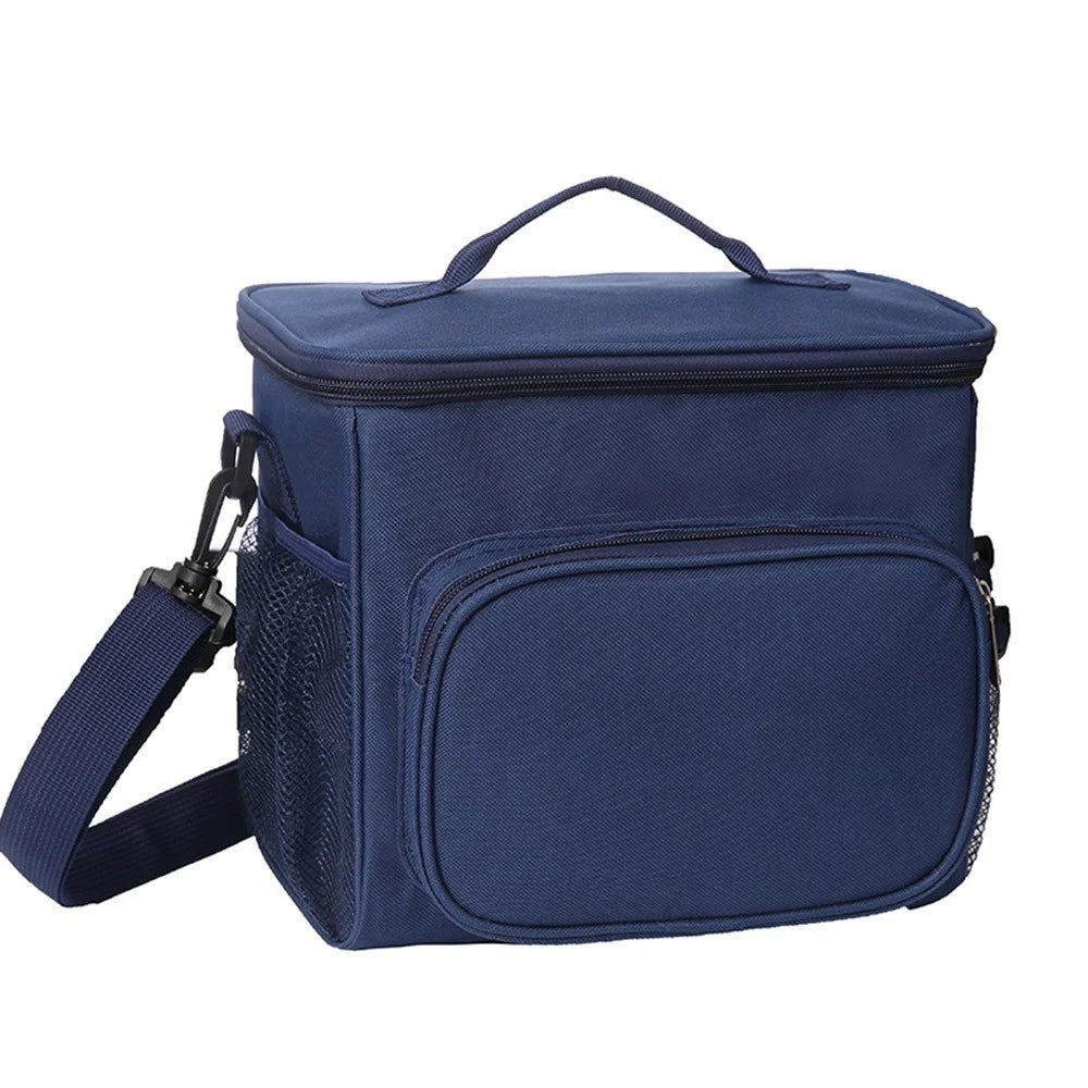 Thermal Insulated Lunch Bag Tote Box Picnic Tote Travel Accessory Organizer Tool - Dark Blue - 1