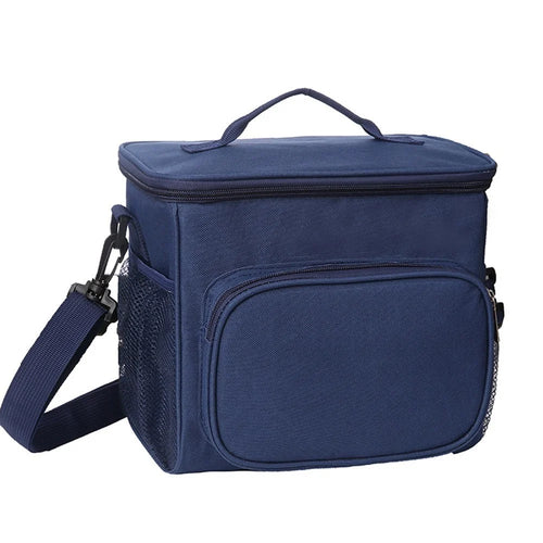 Thermal Insulated Lunch Bag Tote Box Picnic Tote Travel Accessory Organizer Tool - Dark Blue - 1