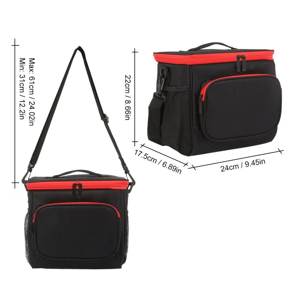 Thermal Insulated Lunch Bag Tote Box Picnic Tote Travel Accessory Organizer Tool - Dark Blue - 3