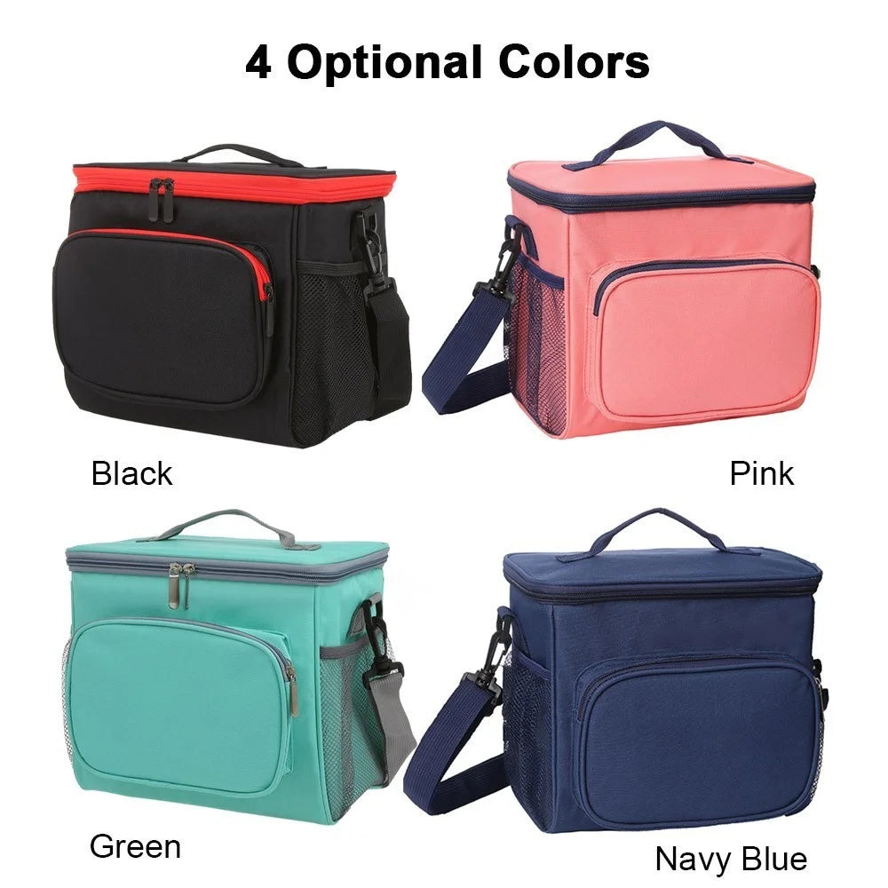 Thermal Insulated Lunch Bag Tote Box Picnic Tote Travel Accessory Organizer Tool - Dark Blue - 6