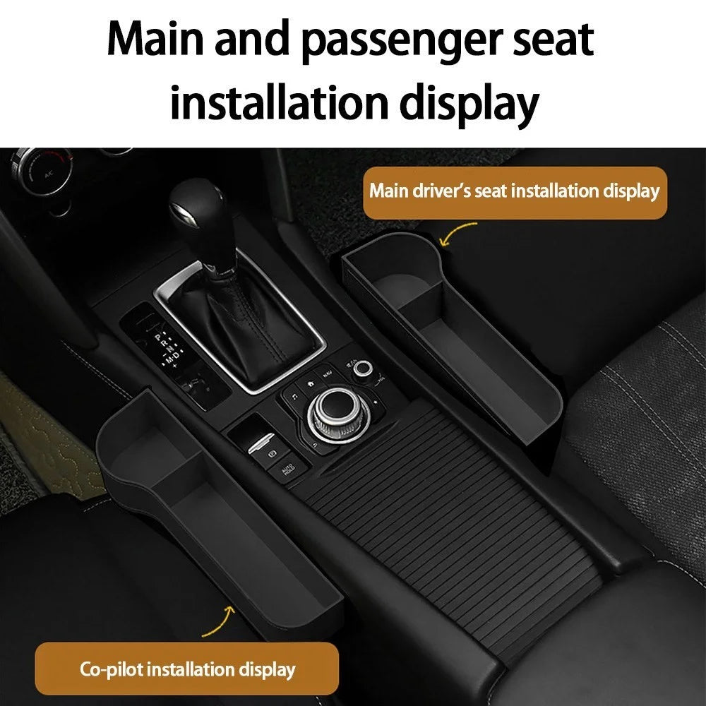 2Pcs/Set Car Seat Organizer Carriage Bag PU Case Multifunctional Storage Box Left/Right Gap Storage Box - 7