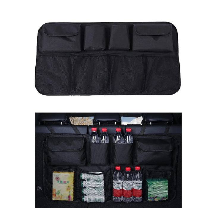 Auto Car Organizer Trunk Back Seat Universal Storage Bag Mesh Net Pocket - Black - 1