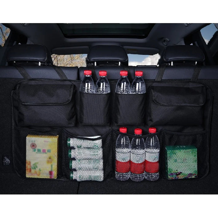 Auto Car Organizer Trunk Back Seat Universal Storage Bag Mesh Net Pocket - Black - 2