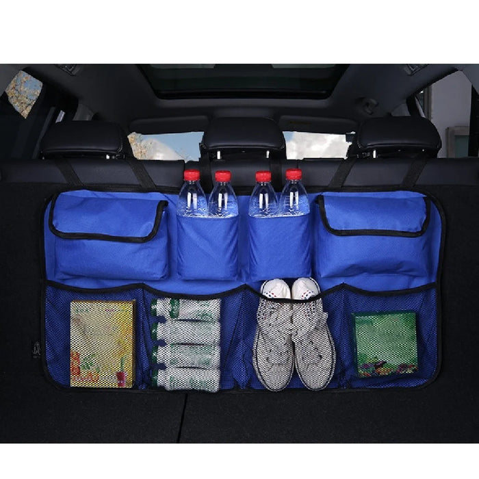 Auto Car Organizer Trunk Back Seat Universal Storage Bag Mesh Net Pocket - Black - 4