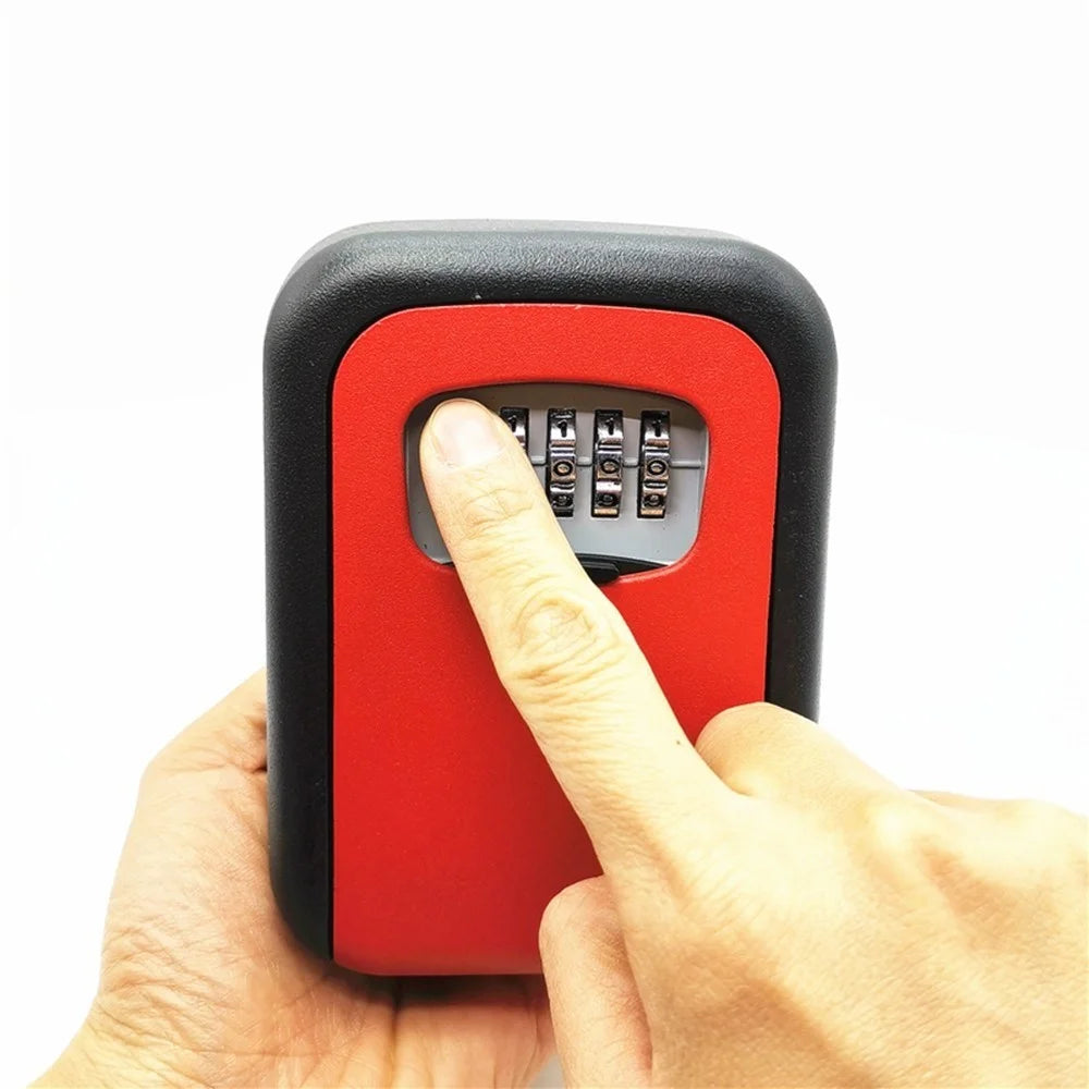 4-Digit Combination Lock Wall Mounted Key Storage Box Security Car Home Key Safe Box - Black - 2