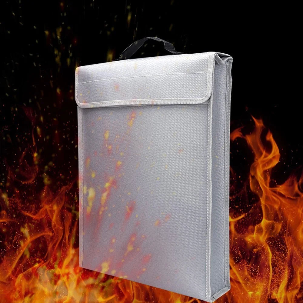 Fireproof Document Bag Document Holder Pouch Home Office Safe Bag Fire & Water Resistant File Folder Safe Storage for Laptop Jewelry Cash Valuables 400 * 300 * 65mm - 5