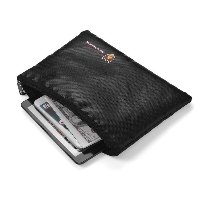 Fireproof Document Bag Waterproof Money Bag Pouch Document Holder Zipper Closure Storage - M - 2