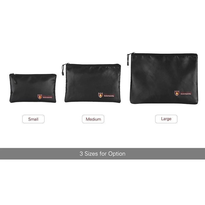 Fireproof Document Bag Waterproof Money Bag Pouch Document Holder Zipper Closure Storage - M - 4