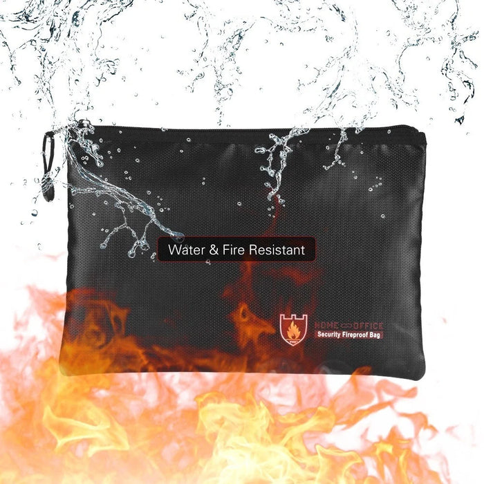 Fireproof Document Bag Waterproof Money Bag Pouch Document Holder Zipper Closure Storage - M - 5