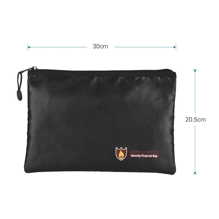 Fireproof Document Bag Waterproof Money Bag Pouch Document Holder Zipper Closure Storage - M - 7