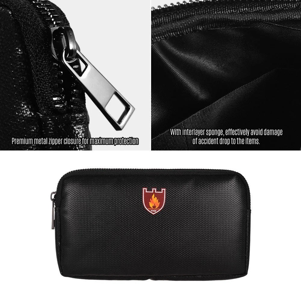 Portable Safe Organizer Fireproof Bag Water Resistant Carrying Box for Phones Power Bank - 4