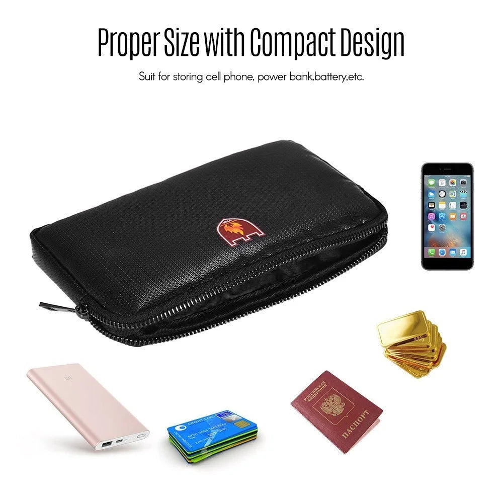 Portable Safe Organizer Fireproof Bag Water Resistant Carrying Box for Phones Power Bank - 6