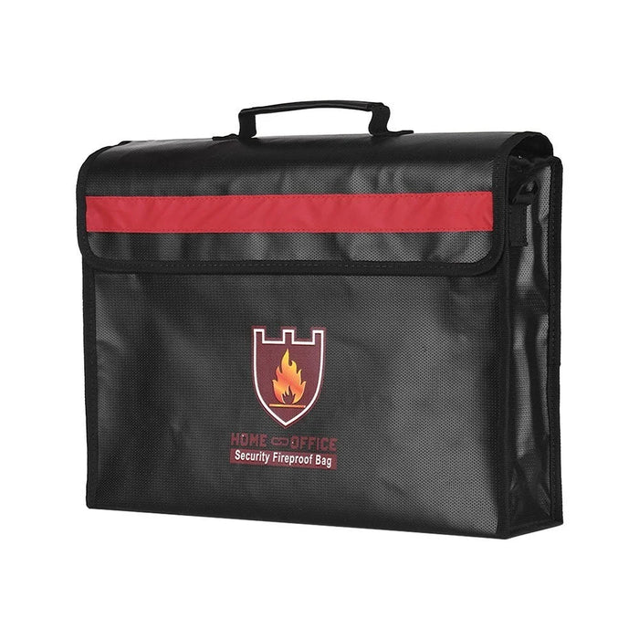 Large Fireproof Document Bag Waterproof Document Holder with Shoulder Strap Handle Safe Storage Bag Pouch - 1