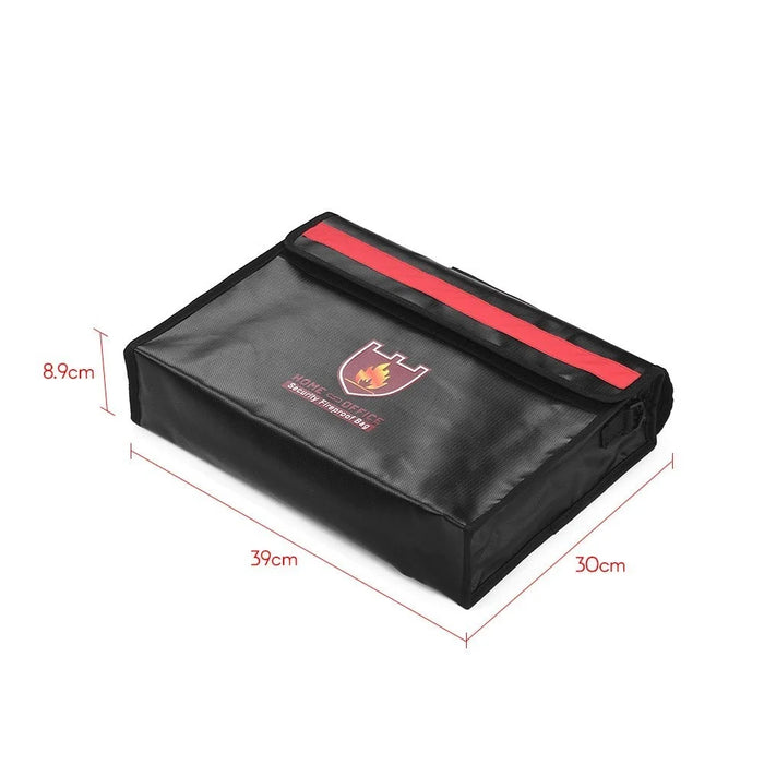 Large Fireproof Document Bag Waterproof Document Holder with Shoulder Strap Handle Safe Storage Bag Pouch - 3