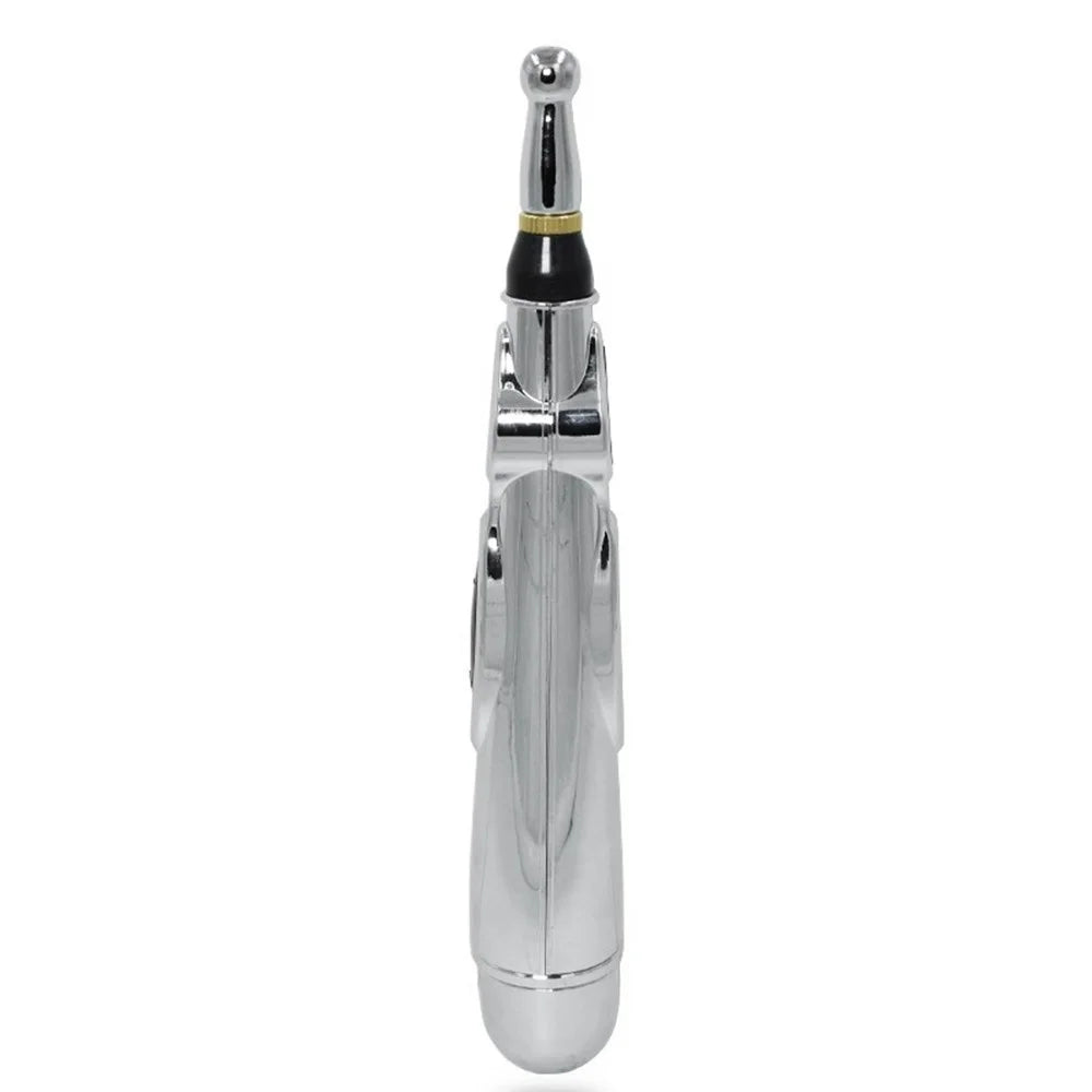 Electronic Acupuncture Pen Pain Relief Heal Massage Pen Acupuntura Body Head Leg Massage Tool - Silver - 7