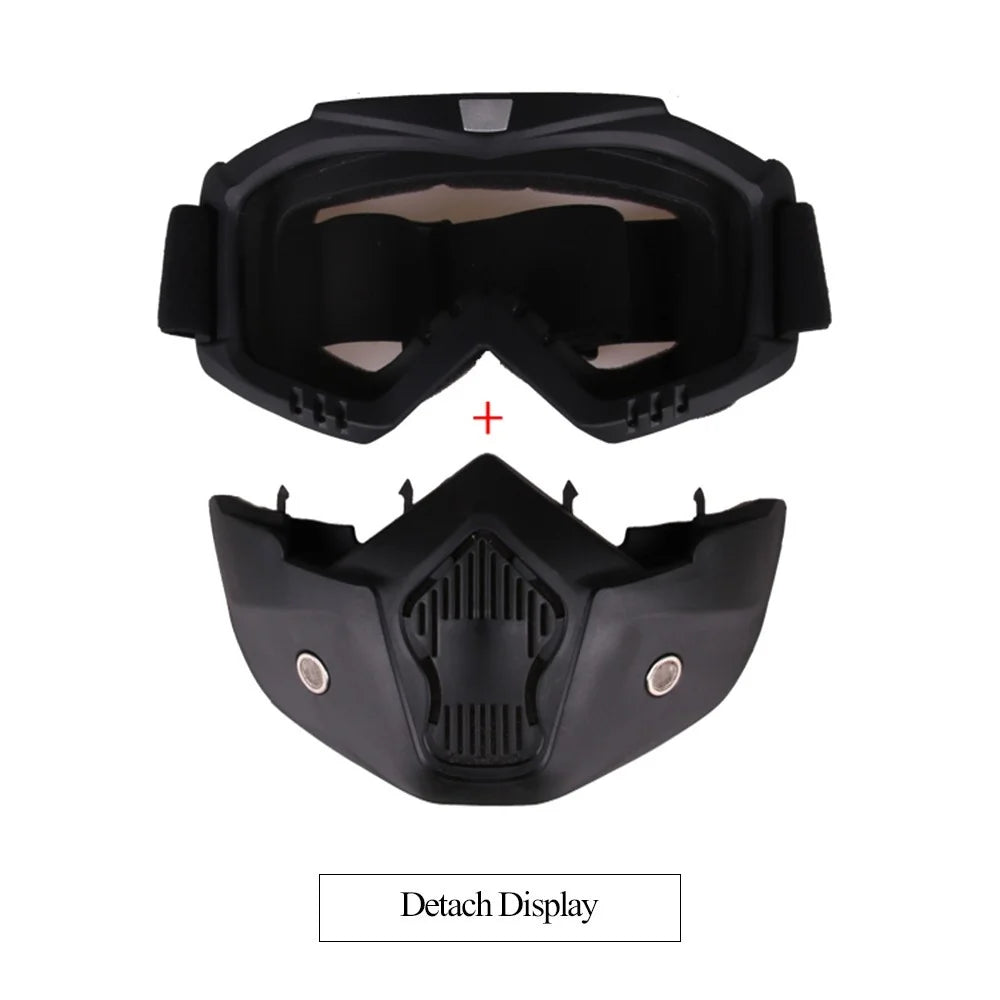 Motorcycle Goggles Mask Detachable Road Riding Windproof Helmet Glasses for Outdoor Activities - Yellow - 5