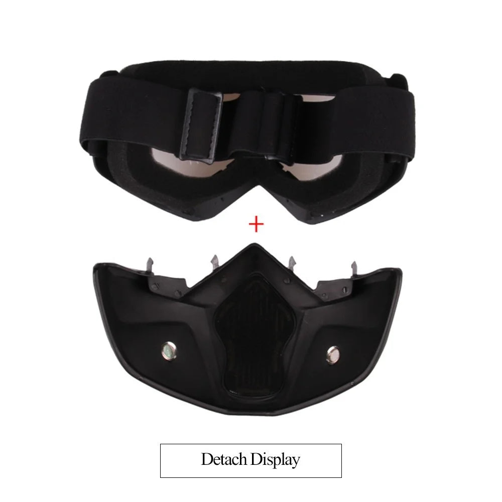 Motorcycle Goggles Mask Detachable Road Riding Windproof Helmet Glasses for Outdoor Activities - Yellow - 6