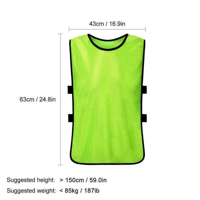 12PCS Adults Soccer Quick Drying Football Vest Practice Sports Vest Breathable Bibs - Fluorescent Green - 5