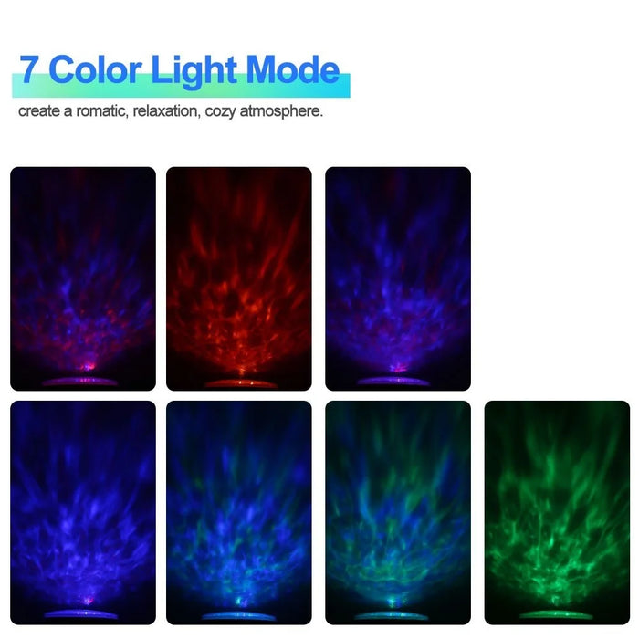 Multifunction Music Player with 4 Hypnotic Musics & Remote Control 12-LED & 7-Color Night Lights - White - 5