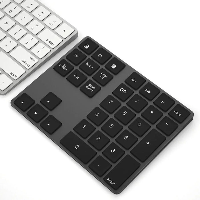 Aluminium 34-Key Wireless Numeric Bluetooth-compatible Keyboard Keypad for Windows/iOS/Android - Black - 3