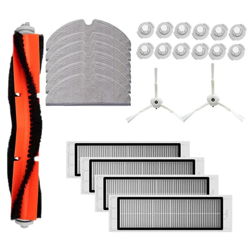 Dust Catcher Accessories Set with 2Pcs Side Brush 4Pcs HEPA Filter 1Pcs Main Brush 6Pcs Mop Cloth 12Pcs Watertank Filters for XIAOMI Vacuum Cleaner Roborock S Roborock T Series - 1