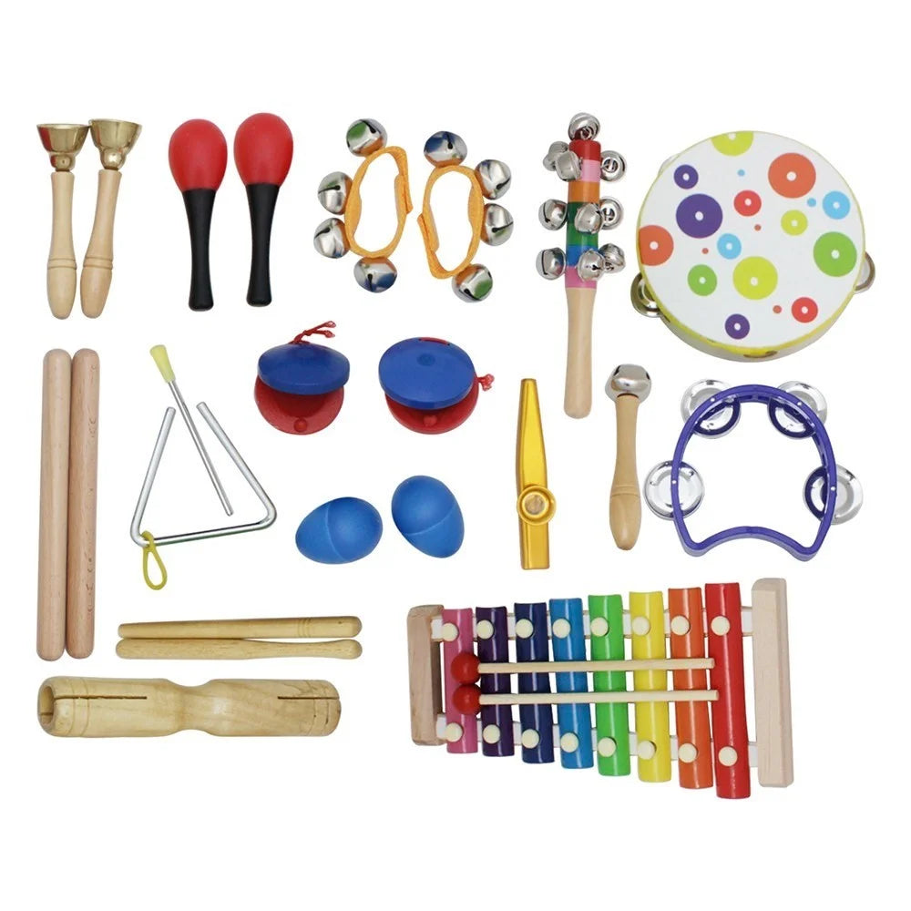 19Pcs / Set Tambourine Xylophone Barbell Musical Instrument Toy Kit Children Gift Educational Toys - 6