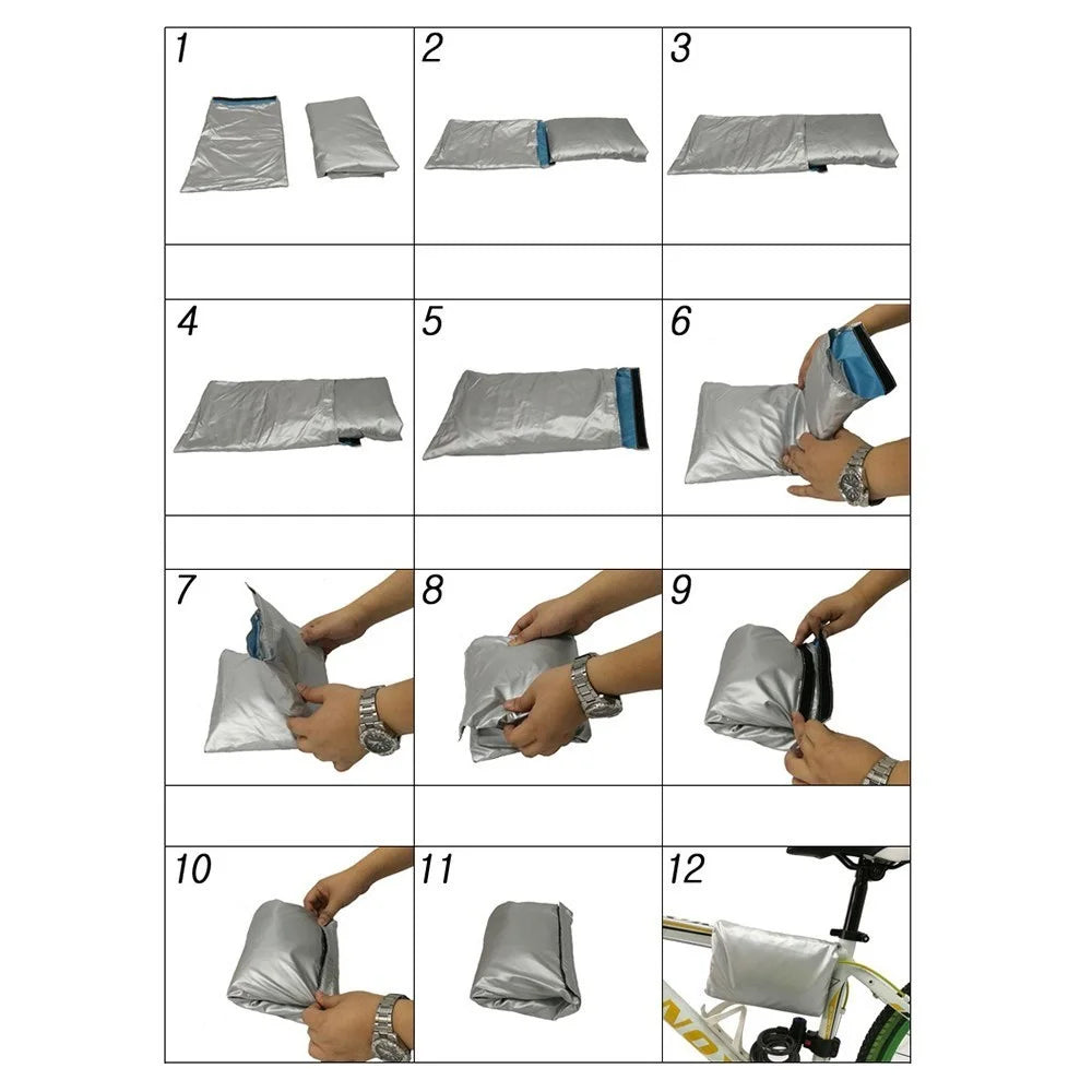 Outdoor Waterproof Bicycle Cover Rain Sun Dustproof Bike Cover with Lock Hole - Black/Silver/M - 3