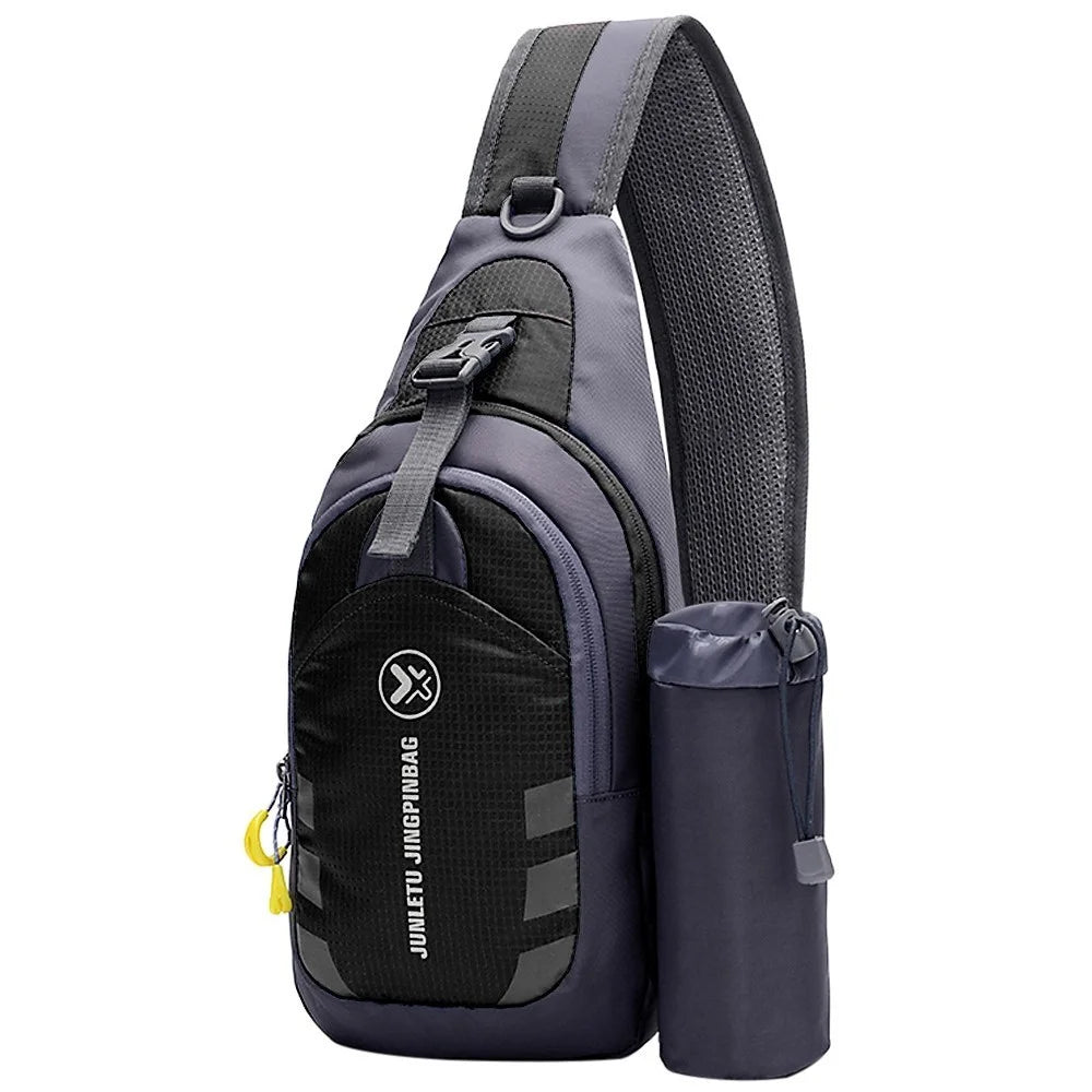 Men Women Chest Crossbody Bag Sling Backpack Travel Sports Gym Daypack Shoulder Bag - Black - 1