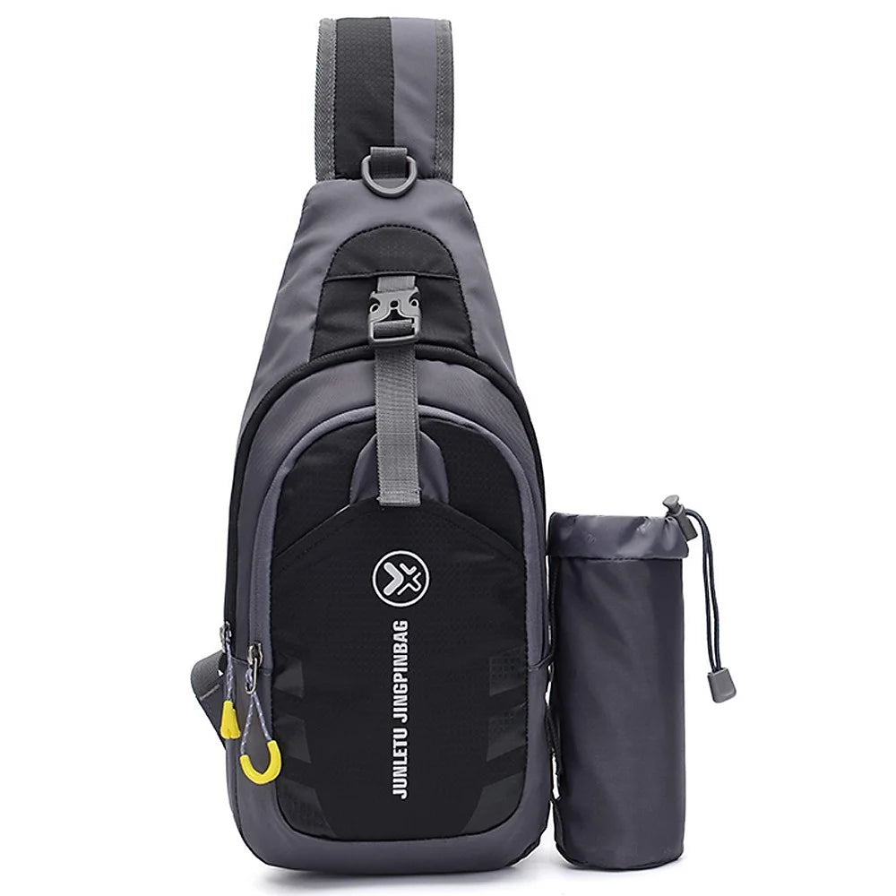 Men Women Chest Crossbody Bag Sling Backpack Travel Sports Gym Daypack Shoulder Bag - Black - 2