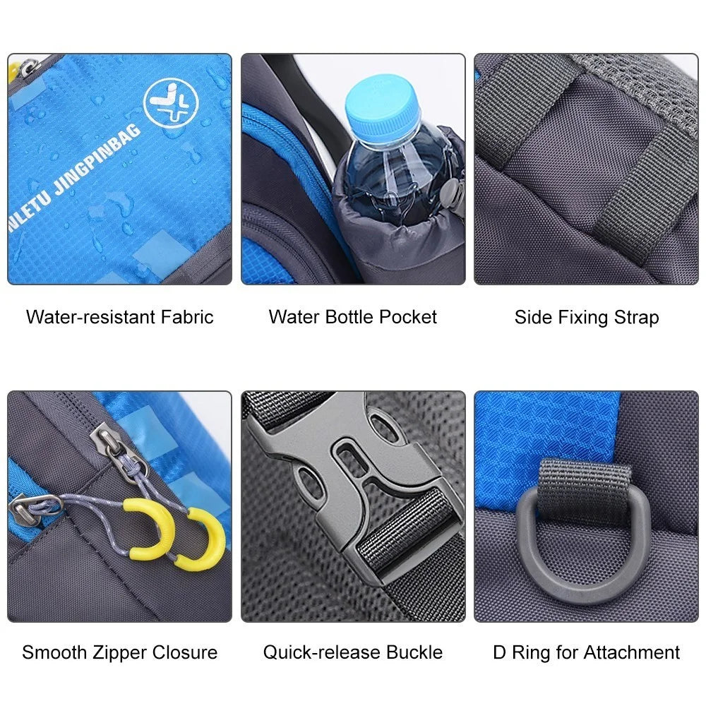Men Women Chest Crossbody Bag Sling Backpack Travel Sports Gym Daypack Shoulder Bag - Black - 5