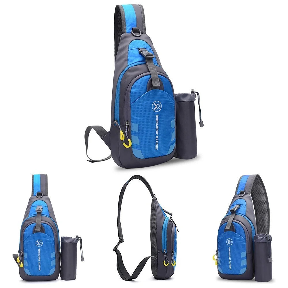 Men Women Chest Crossbody Bag Sling Backpack Travel Sports Gym Daypack Shoulder Bag - Black - 7