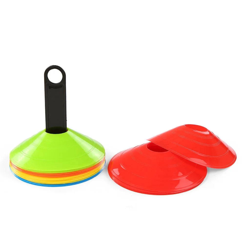 AGILITY 25 Pcs/Set Lightweight Durable Disc Cone Set Multi-Sport Training Space Cones with Plastic Stand Holder for Soccer Football Ball Game - 2