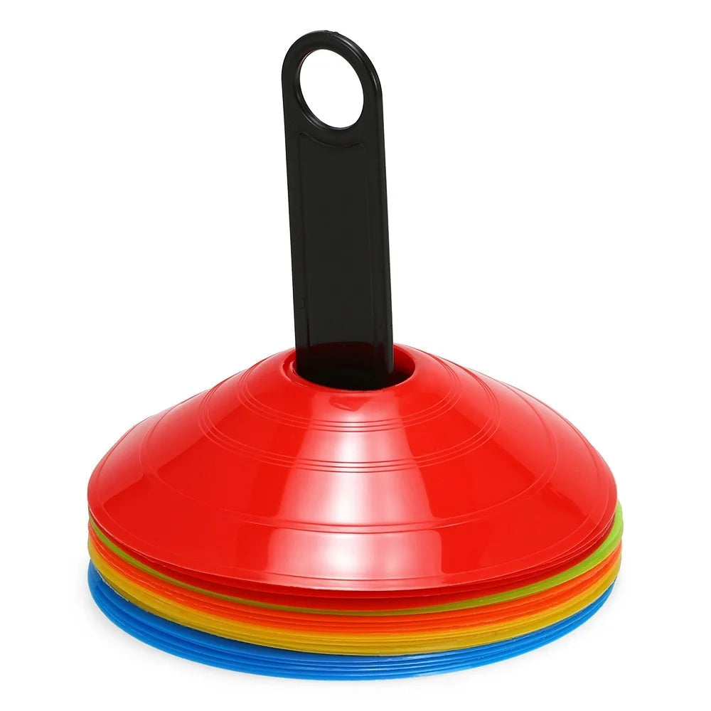 AGILITY 25 Pcs/Set Lightweight Durable Disc Cone Set Multi-Sport Training Space Cones with Plastic Stand Holder for Soccer Football Ball Game - 3