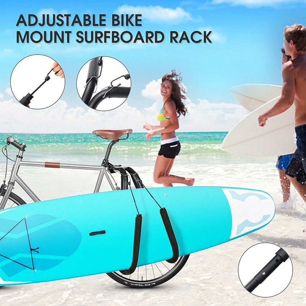 Surfboard Bicycle Carrier Rack Bike Adjustable Skimboard Kiteboard Holder - 7