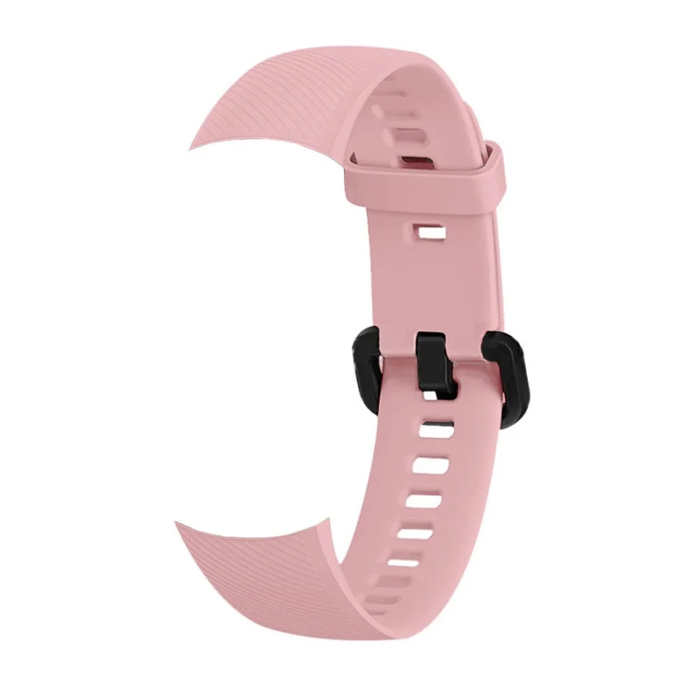 Silicone Bracelet Strap Watch Strap Adjustable Wristband Replacement for Honor Band 5 - Pink - 1