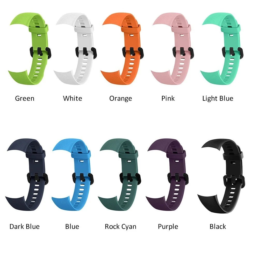 Silicone Bracelet Strap Watch Strap Adjustable Wristband Replacement for Honor Band 5 - Pink - 3