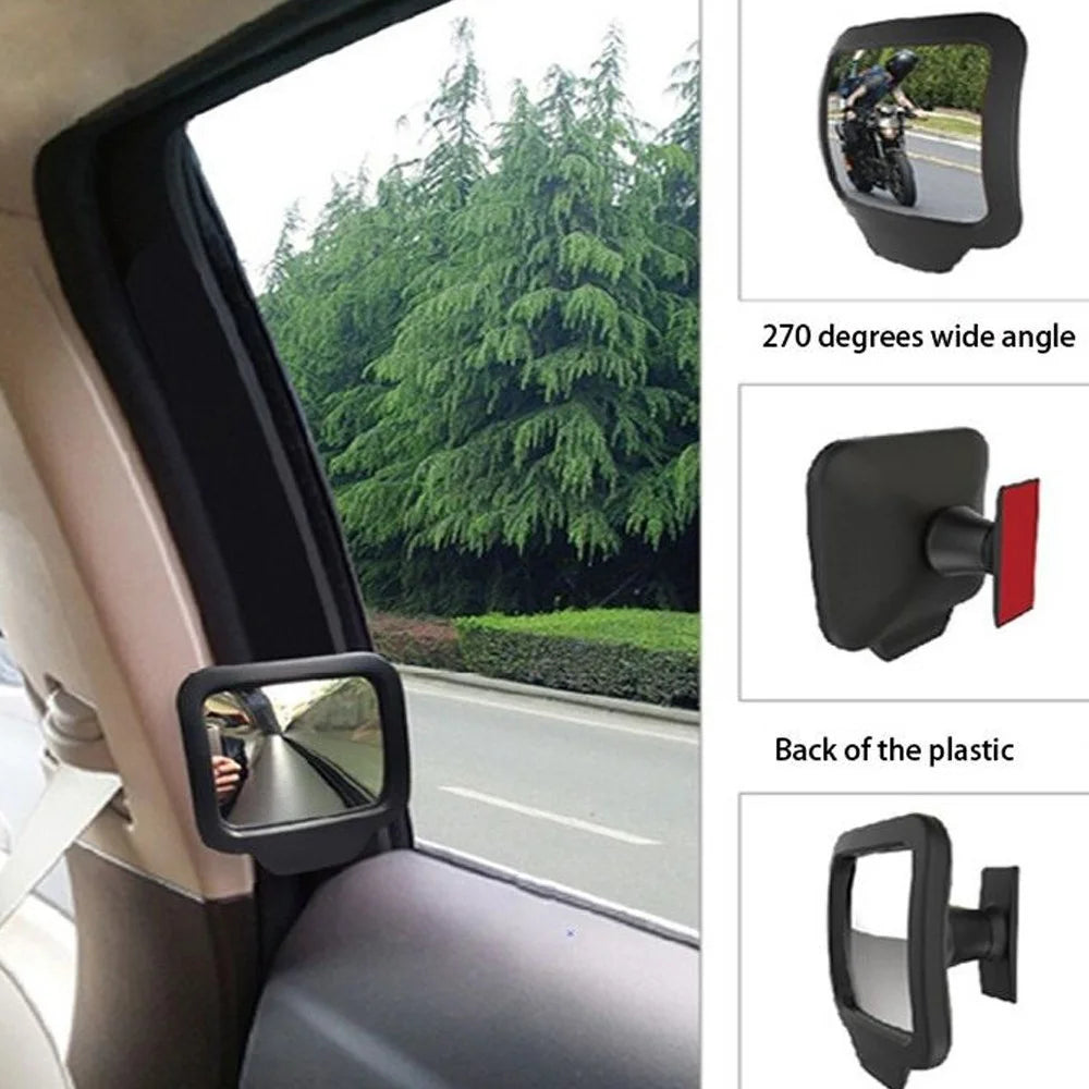 270 Degrees Wide Angle Car Rear Passenger Magnet Mirror Car Auxiliary Rearview Universal Interior Mirror Eliminate Blind Point for Car Safety Backseat - 2