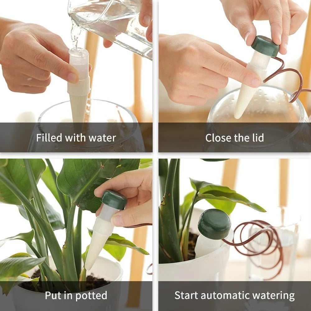 Automatic Plant Waterers for Outdoor Indoor Potted Flower Self Watering Stakes Devices Slow Release - 4