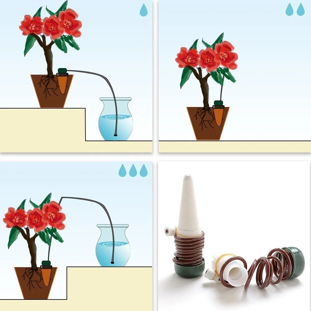 Automatic Plant Waterers for Outdoor Indoor Potted Flower Self Watering Stakes Devices Slow Release - 5