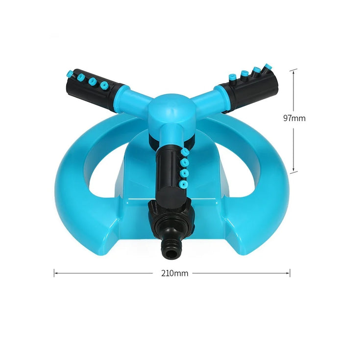 360° Rotating Automatic Lawn Watering Garden Sprinkler 3-Arm Sprayers Adjustable Irrigation System - 2