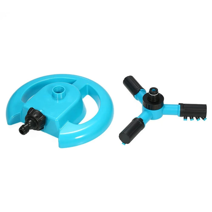 360° Rotating Automatic Lawn Watering Garden Sprinkler 3-Arm Sprayers Adjustable Irrigation System - 7